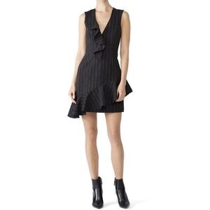 SAYLOR Charcoal Pinstripe Bettie Dress Small